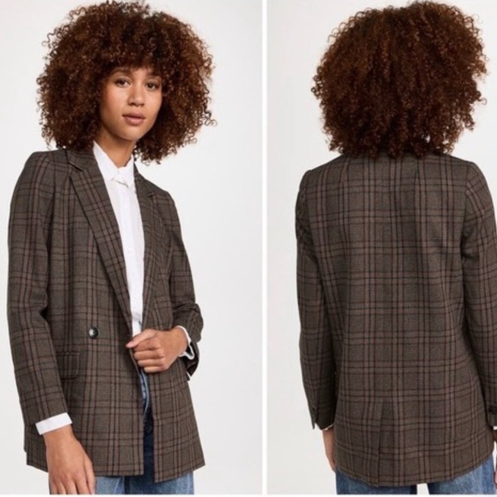 Madewell Caldwell Double-Breasted Blazer Hedden Plaid Medium Academia Preppy